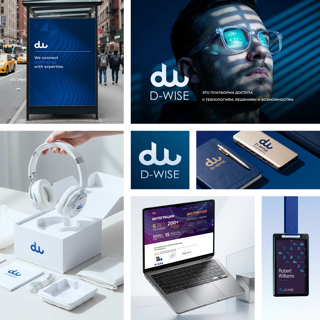 D-WISE — The blue system across brand applications — by Sofia Andreeva