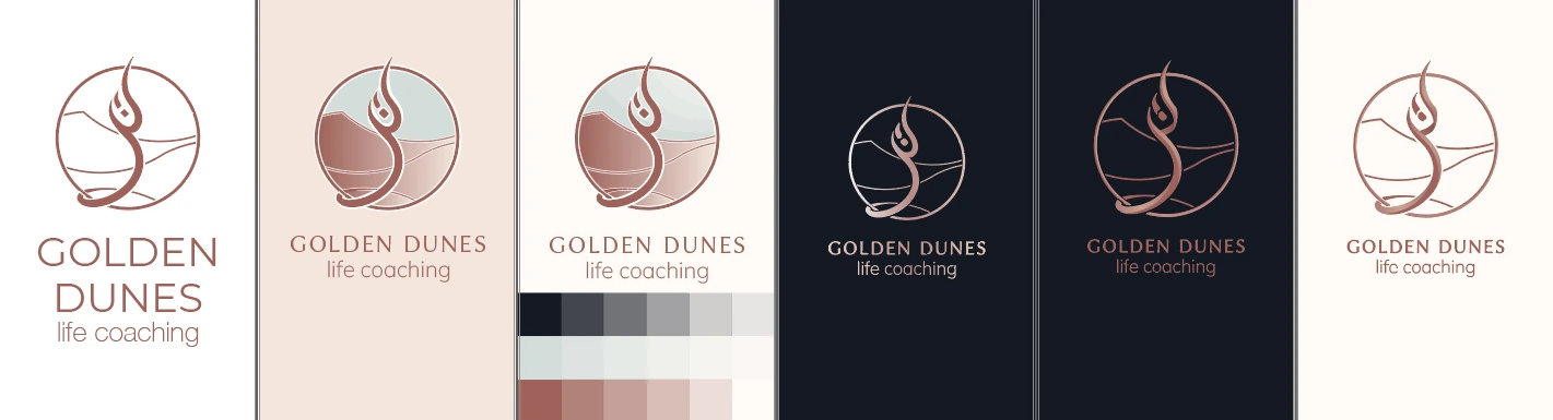 Golden Dunes — Logo evolution — from reference to final mark — by Sofia Andreeva