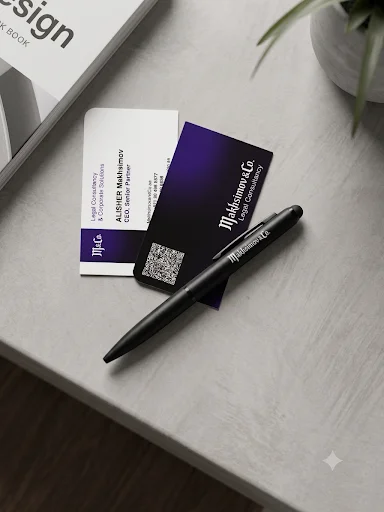 Makhsimov & Co. — Business cards & branded pen — by Sofia Andreeva